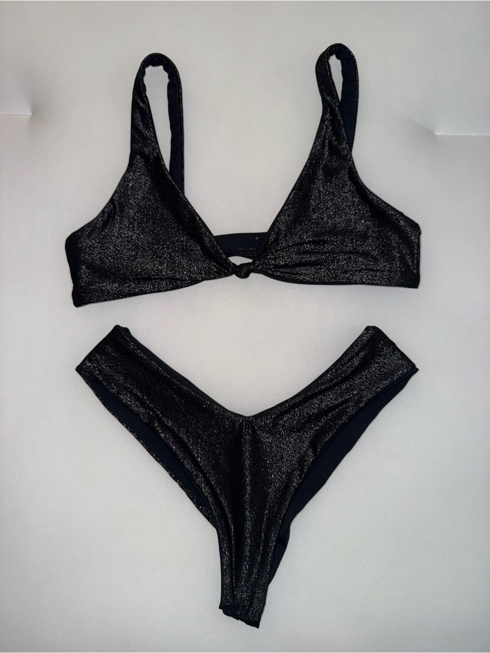 Skatie Black Shimmer Bikini Set